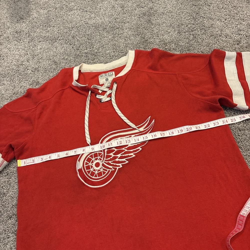 Detroit Red Wings Hockey Jersey Shirt Shersey NHL String Shirt CCM Size Large - Picture 8 of 14